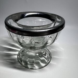 Vintage Bloomfield Stainless Steel 3766 Insert Ring & Glass Shrimp Cocktail Bowl